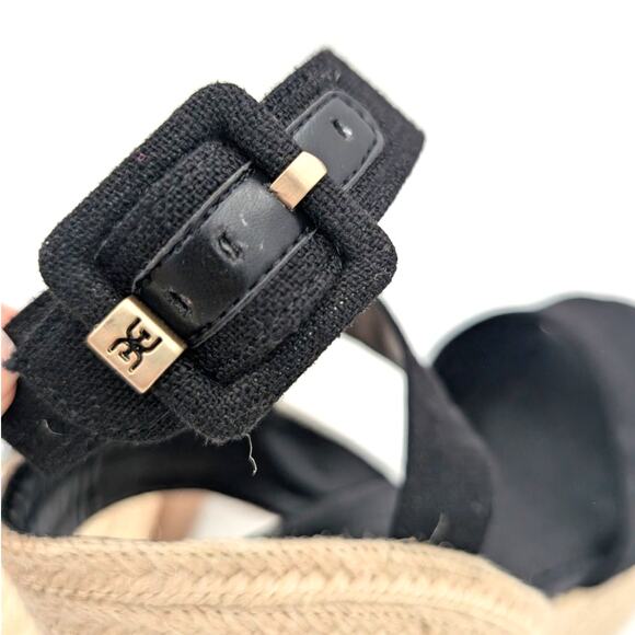 Sam Edelman Vada Wedge Ankle Strap Sandal Women's Black Size US10 EU40 - Picture 9 of 10